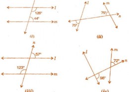 In the given figures below, decide whether l is parallel to m.