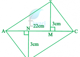 Find the area of the equilateral ABCD. Here, AC = 22 cm, BM = 3 cm, DN = 3 cm and BM⊥ AC, DN ⊥AC.