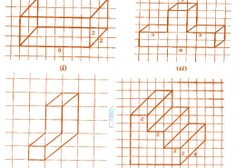 Use isometric dot paper and make an isometric sketch for each one of the given shapes: