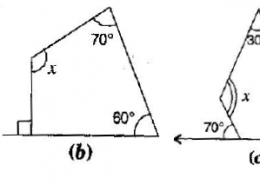 Find the angle measures in the following figures: x