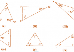 Find the value of unknown x in the following diagrams: