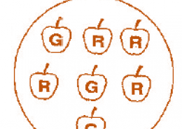 Find the: (a) Probability of the pointer stopping on D in (Question 1 (a)). (b) Probability of getting an ace from a well shuffled deck of 52 playing cards. (c) Probability of getting a red apple. (See figure below)