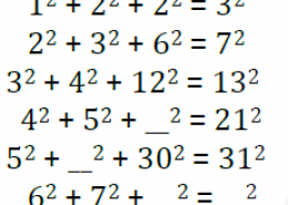 Using the given pattern, find the missing numbers: