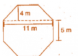 Top surface of a raised platform is in the shape of a regular octagon as shown in the figure. Find the area of the octagonal surface.