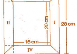 Diagram of the adjacent picture frame has outer dimensions = 24 cm x 28 cm and inner dimensions 16 cm x 20 cm. Find the area of each section of the frame, if the width of each section is same.