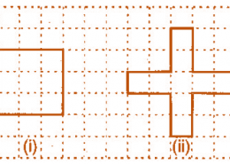 Avneet buys 9 square paving slabs, each with a side ½ m. He lays them in the form of a square  (a) What is the perimeter of his arrangement?  (b) Shari does not like his arrangement. She gets him to lay them out like a cross. What is the perimeter of her arrangement? (c) Which has greater perimeter? (d) Avneet wonders, if there is a way of getting an even greater perimeter. Can you find a way of doing this? (The paving slabs must meet along complete edges, i.e., they cannot be broken.)