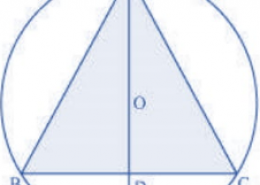 In a circular table cover of radius 32 cm, a design is formed leaving an equilateral triangle ABC in the middle as shown in Figure. Find the area of the design.