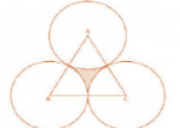 The area of an equilateral triangle ABC is 17320.5 cm². With each vertex of the triangle as centre, a circle is drawn with radius equal to half the length of the side of the triangle (see Figure).