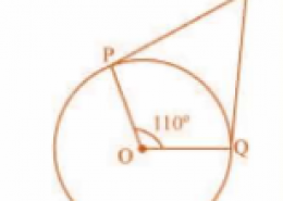 In Fig. 10.11, if TP and TQ are the two tangents to a circle with Centre O so that angle POQ = 110°, then angle PTQ is equal to