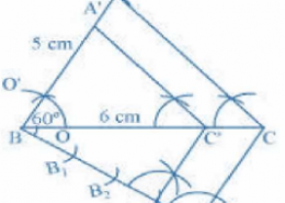 Draw a triangle ABC with side BC = 6 cm, AB = 5 cm and angle B = 60°. Then construct a triangle whose sides are 3/4 of the corresponding sides of the triangle ABC.