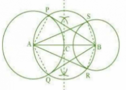 Draw a line segment AB of length 8 cm. Taking A as Centre, draw a circle of radius 4 cm and taking B as Centre, draw another circle of radius 3 cm. Construct tangents to each circle from the Centre of the other circle.