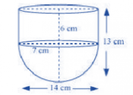 A vessel is in the form of a hollow hemisphere mounted by a hollow cylinder. The diameter of the hemisphere is 14 cm and the total height of the vessel is 13 cm. Find the inner surface area of the vessel.