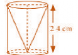 From a solid cylinder whose height is 2.4 cm and diameter 1.4 cm, a conical cavity of the same height and same diameter is hollowed out. Find the total surface area of the remaining solid to the nearest cm2.