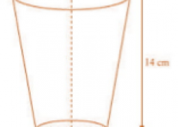 A drinking glass is in the shape of a frustum of a cone of height 14 cm. The diameters of its two circular ends are 4 cm and 2 cm. Find the capacity of the glass.