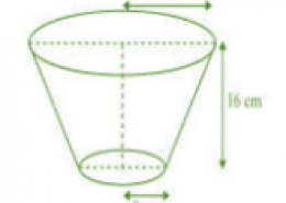 A container, opened from the top and made up of a metal sheet, is in the form of a frustum of a cone of height 16 cm with radii of its lower and upper ends as 8 cm and 20 cm, respectively. Find the cost of the milk which can completely fill the container, at the rate of ` 20 per litre. Also find the cost of metal sheet used to make the container, if it costs ` 8 per 100 cm2. (Take π = 3.14)