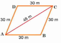 A rhombus shaped field has green grass for 18 cows to graze. If each side of the rhombus is 30 m and its longer diagonal is 48 m, how much area of grass field will each cow be getting?