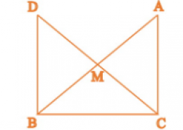 In right triangle ABC, right angled at C, M is the mid-point of hypotenuse AB. C is joined to M and produced to a point D such that DM = CM. Point D is joined to point B (see Figure). Show that: (i) Δ AMC ≅ Δ BMD (ii) ∠ DBC is a right angle. (iii) Δ DBC ≅ Δ ACB (iv) CM = (1/2) AB