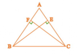 ABC is an isosceles triangle in which altitudes BE and CF are drawn to equal sides AC and AB respectively (see Figure). Show that these altitudes are equal.