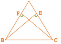 ABC is a triangle in which altitudes BE and CF to sides AC and AB are equal (see Figure). Show that (i) Δ ABE ≅ Δ ACF (ii) AB = AC, i.e., ABC is an isosceles triangle.