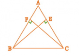 BE and CF are two equal altitudes of a triangle ABC. Using RHS congruence rule, prove that the triangle ABC is isosceles.