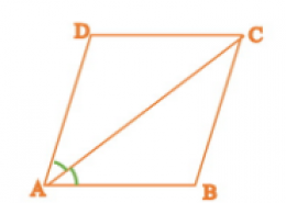 Diagonal AC of a parallelogram ABCD bisects ∠A see Figure. Show that (i) it bisects ∠C also, (ii) ABCD is a rhombus.