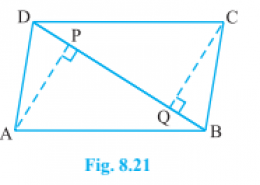 ABCD is a parallelogram and AP and CQ are perpendiculars from vertices A and C on diagonal BD see Figure. Show that (i) ∆ APB ≅ ∆ CQD (ii) AP = CQ