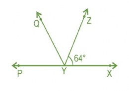 It is given that ∠ XYZ = 64° and XY is produced to point P.