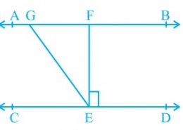 In Fig. 6.30, if AB || CD, EF ⊥ CD and ∠ GED = 126°, find ∠ AGE, ∠ GEF and ∠ FGE.