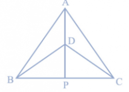 Δ ABC and Δ DBC are two isosceles triangles on the same base BC and vertices A and D are on the same side of BC (see Figure). If AD is extended to intersect BC at P, show that (i) Δ ABD ≅ Δ ACD (ii) Δ ABP ≅ Δ ACP (iii) AP bisects ∠ A as well as ∠ D. (iv) AP is the perpendicular bisector of BC.