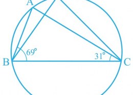 In Fig.9.25, ∠ABC = 69°, ∠ACB = 31°, find ∠ BDC.