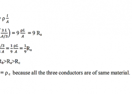 The figure below shows three cylindrical copper conductors along with their face areas and lengths. Compare the resistance and the resistivity of the three conductors. Justify your answer.