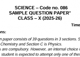 CBSE sample paper 2026 Exam Class 10